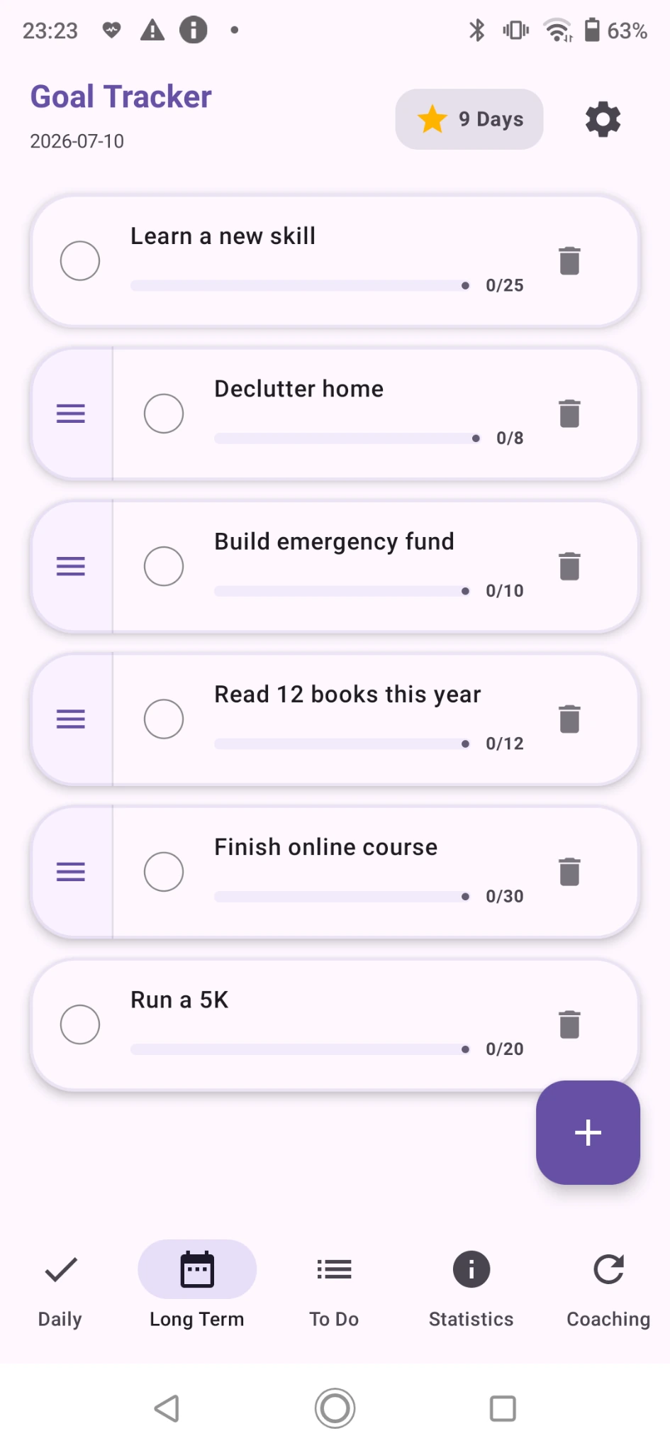Easy Goal Tracker app preview